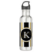 Monogram voor gepersonaliseerde Elegant Black & Go Waterfles (Voorkant)
