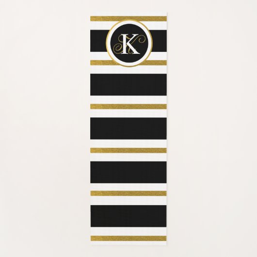 Monogram voor gepersonaliseerde Elegant Black & Go Yogamat (Voorkant)