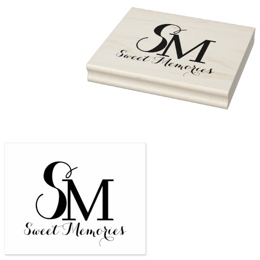 Monogram voor gepersonaliseerde naam | Rubberstemp Rubberstempel (Gestempeld)