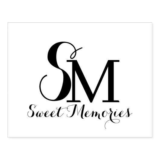 Monogram voor gepersonaliseerde naam | Rubberstemp Rubberstempel (Afrduk)