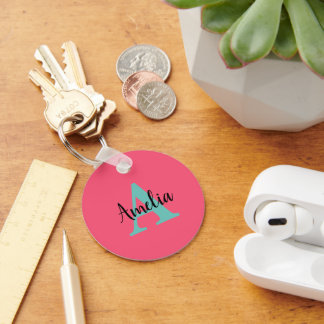 Monogram voor gepersonaliseerde naam sleutelhanger