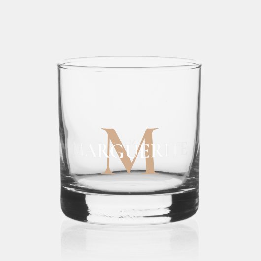 Monogram voor gepersonaliseerde naam whisky glas (Voorkant)