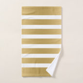 Monogram voor gouden en witte strepen bad handdoek (Handdoek)
