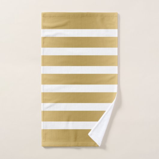 Monogram voor gouden en witte strepen bad handdoek (Handdoek)