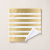 Monogram voor gouden en witte strepen bad handdoek (Wasdoekje)