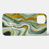 Monogram voor groene en gouden Agate Marmer Abstra Case-Mate iPhone Case (Achterkant (horizontaal))