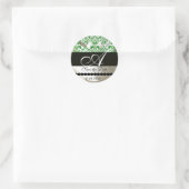 MONOGRAM VOOR GROENE EN WITTE DAMASKKLEDING RONDE STICKER (Tas)