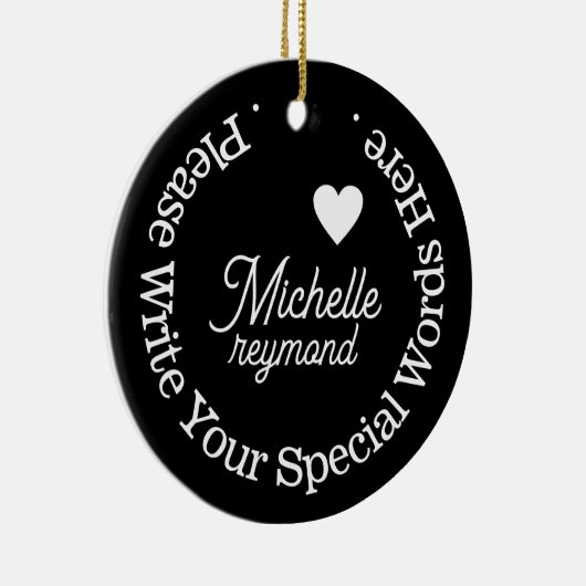 Monogram voor haar met aangepaste naam keramisch ornament (Rechts)