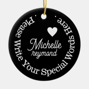 Monogram voor haar met aangepaste naam keramisch ornament