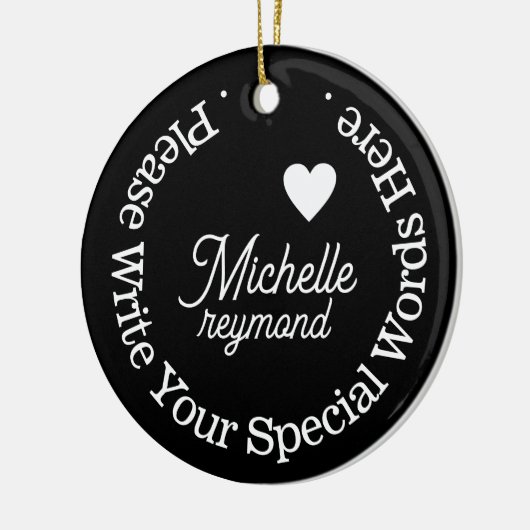 Monogram voor haar met aangepaste naam keramisch ornament (Links)