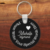 Monogram voor haar met aangepaste naam sleutelhanger (Voorkant)