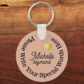 Monogram voor haar met de naam Dusty Roos Sleutelhanger (Achterkant)