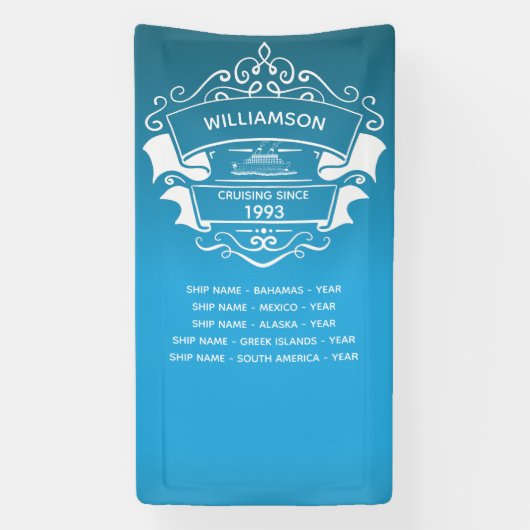 Monogram voor het achterdeurteken voor cruiseschep spandoek (Verticaal)