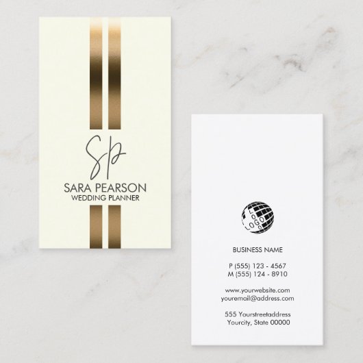 Monogram voor het beheer van evenementen voor brui visitekaartje (Voorkant / Achterkant)