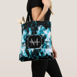 Monogram voor het elektrolytisch maken van blauwe, tote bag