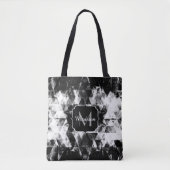 Monogram voor het elektrolytisch zwart-witte dunne tote bag (Voorkant)