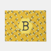 Monogram voor Honeybee Honeycomb Bee Hive Swarm Fa Deurmat (Voorkant)