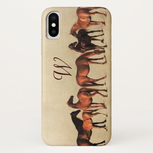 Monogram VOOR HORSES/MARS EN FOALS Case-Mate iPhone Case (Achterkant)