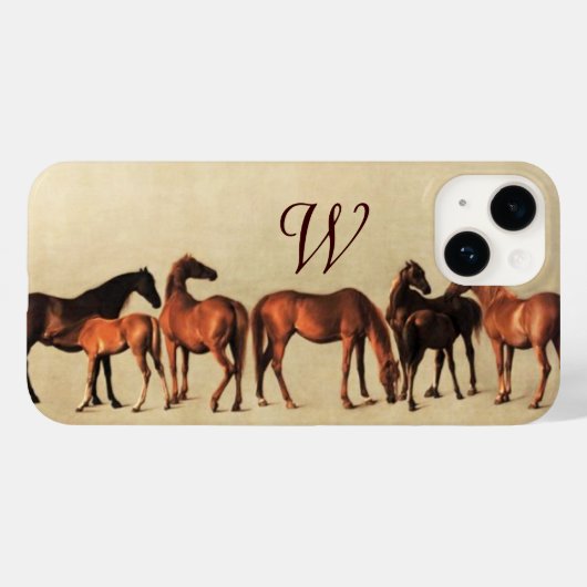 Monogram VOOR HORSES/MARS EN FOALS Case-Mate iPhone Case (Achterkant (horizontaal))