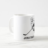 Monogram voor ijshockeyspeler koffiemok (Voorkant links)