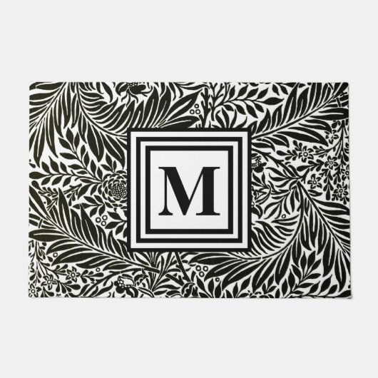 Monogram voor Initiaal uit de Botanische Black en  Deurmat (Voorkant)