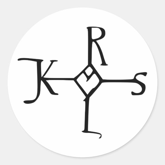 Monogram voor Karel de Grote-Gek Ronde Sticker (Voorkant)