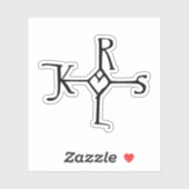 Monogram voor Karel de Grote-Gek Sticker (Vel)