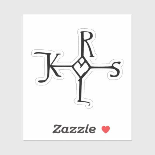 Monogram voor Karel de Grote-Gek Sticker (Vel)