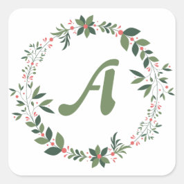 Monogram voor kerst vierkante sticker