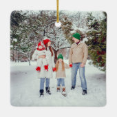 Monogram voor kerstfamilie keramisch ornament (Achterkant)