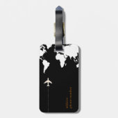 monogram voor klas en moderne reizigers bagagelabel (Achterkant verticaal)