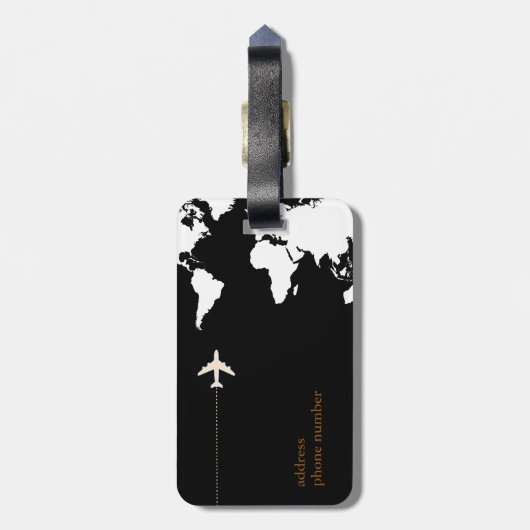 monogram voor klas en moderne reizigers bagagelabel (Achterkant verticaal)