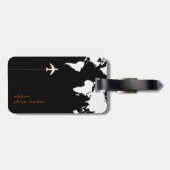 monogram voor klas en moderne reizigers bagagelabel (Achterkant horizontaal)