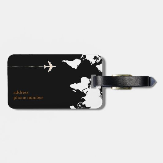 monogram voor klas en moderne reizigers bagagelabel (Achterkant horizontaal)