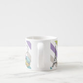 Monogram voor kleurrijke Parijse Macarons Eiffel T Espresso Kop (Achterkant)