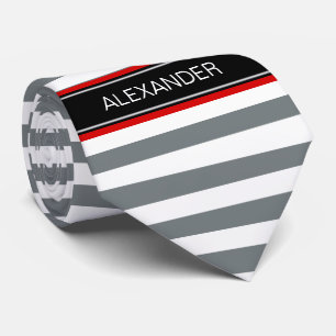 Monogram voor kolen Wt Horz Preppy Stripe Black Stropdas