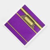 Monogram voor kunstdecogoud en koninklijk paars servetten (Hoek)