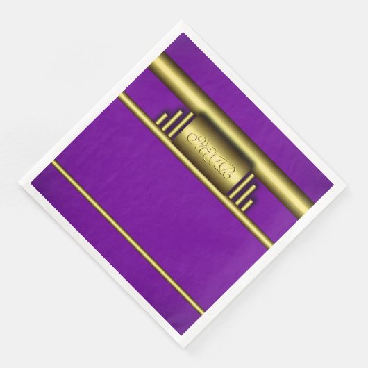 Monogram voor kunstdecogoud en koninklijk paars servetten (Hoek)