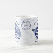 Monogram voor kustblauw conch Seashell familie Koffiemok (Center)