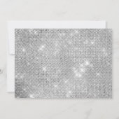 monogram voor luxe zilversparkle notitiekaartje (Achterkant)