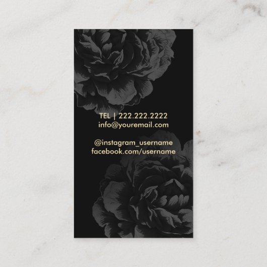 Monogram voor Makeup- en Haarstylist Elegant Dark Visitekaartje (Achterkant)