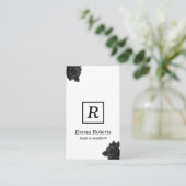 Monogram voor Makeup- en Haarstylist Elegant Dark  Visitekaartje (Staand voorkant)
