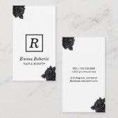 Monogram voor Makeup- en Haarstylist Elegant Dark  Visitekaartje (Voorkant / Achterkant)