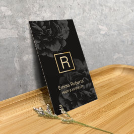 Monogram voor Makeup- en Haarstylist Elegant Dark  Visitekaartje