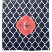 Monogram voor marinescheepvaart en koraal Marokkaa Douchegordijn (Voorkant)