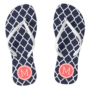Monogram voor marinescheepvaart en koraal Marokkaa Teenslippers