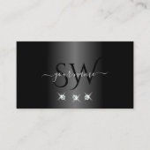 Monogram voor matig zwart-wit mousserende diamante visitekaartje (Voorkant)