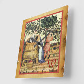 MONOGRAM VOOR MEDIEVAL GRAPE VINEYARD HARVEST PARC VIERKANTE KLOK (Hoek)