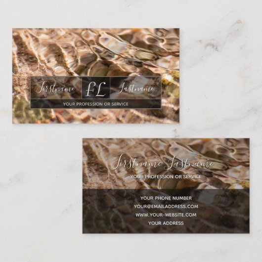 Monogram voor mentale gezondheidszorg bij waterkre visitekaartje (Voorkant / Achterkant)