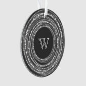 Monogram voor Merry and Bright Kerstmis Ornament (voorkant)